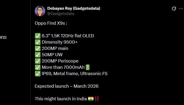 Oppo Find X9s