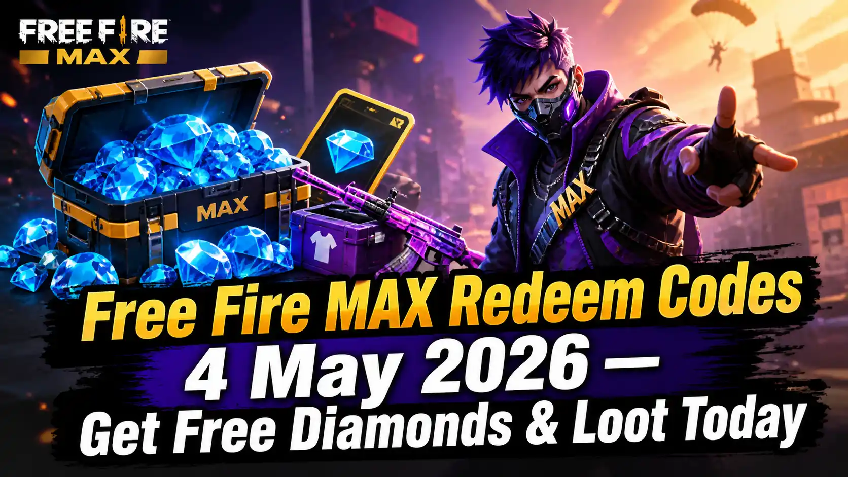 Free Fire MAX Redeem Codes 4 May 2026 — Get Free Diamonds & Loot Today